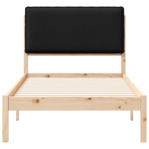 Bettgestell mit gepolstertem Kopfteil Schwarz 100 x 200 cm