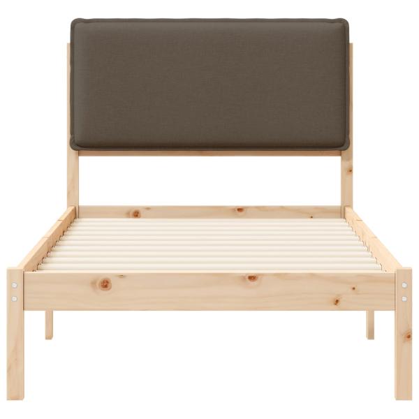 Bettgestell mit gepolstertem Kopfteil Taupe 90 x 200 cm