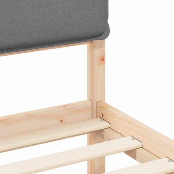 Bettgestell mit gepolstertem Kopfteil Hellgrau 90 x 190 cm