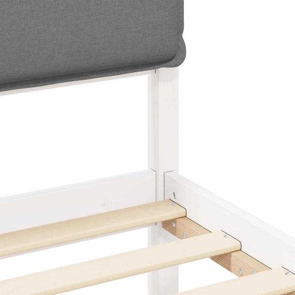Bettgestell mit gepolstertem Kopfteil Hellgrau 75 x 190 cm