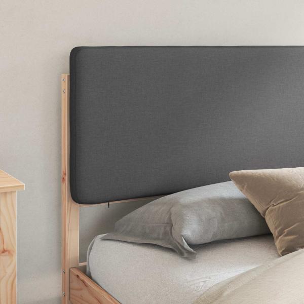 Bettgestell mit gepolstertem Kopfteil Dunkelgrau 180 x 200 cm