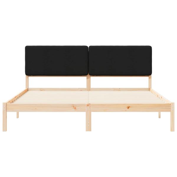 Bettgestell mit gepolstertem Kopfteil Schwarz 180 x 200 cm