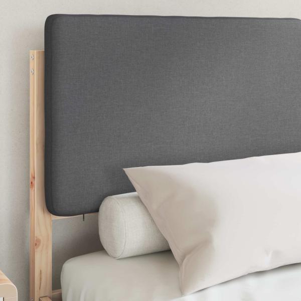 Bettgestell mit gepolstertem Kopfteil Dunkelgrau 160 x 200 cm