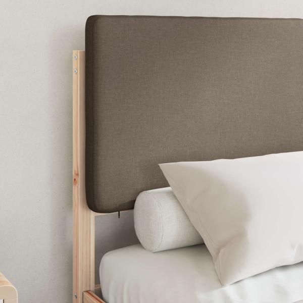 Bettgestell mit gepolstertem Kopfteil Taupe 135 x 190 cm