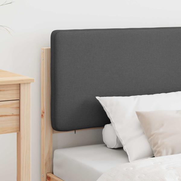 Bettgestell mit gepolstertem Kopfteil Dunkelgrau 100 x 200 cm