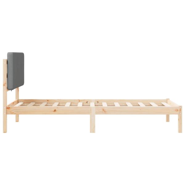 Bettgestell mit gepolstertem Kopfteil Hellgrau 90 x 200 cm