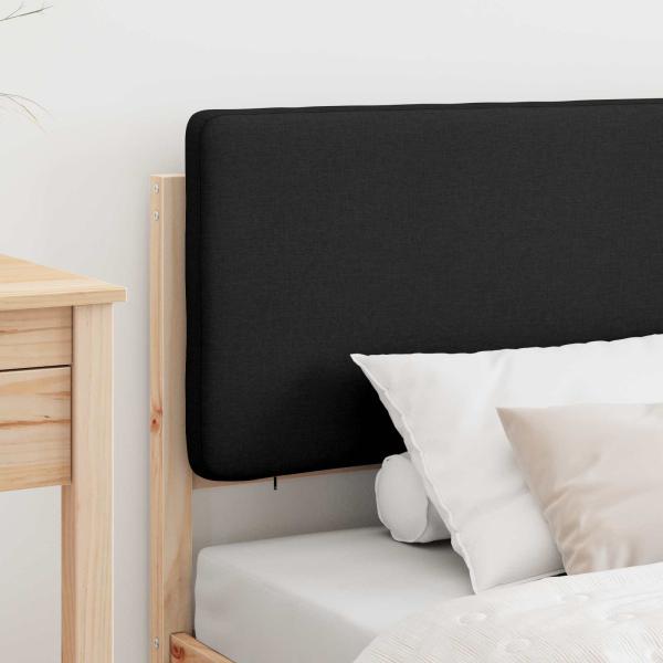 Bettgestell mit gepolstertem Kopfteil Schwarz 75 x 190 cm