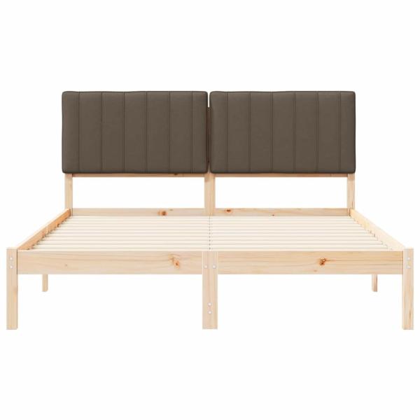 Bettgestell mit gepolstertem Kopfteil Taupe 160 x 200 cm