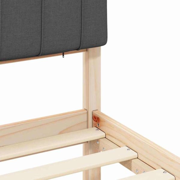 Bettgestell mit gepolstertem Kopfteil Dunkelgrau 150 x 200 cm