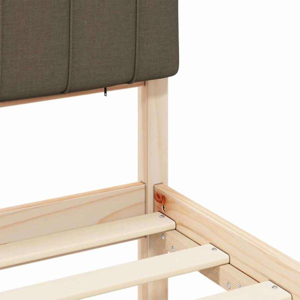 Bettgestell mit gepolstertem Kopfteil Taupe 135 x 190 cm