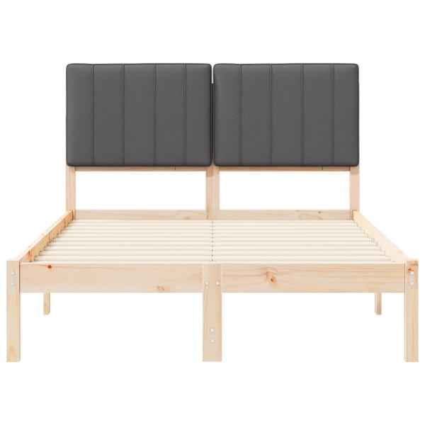 Bettgestell mit gepolstertem Kopfteil Dunkelgrau 120 x 190 cm