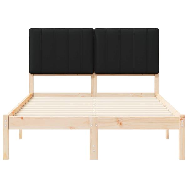 Bettgestell mit gepolstertem Kopfteil Schwarz 120 x 190 cm