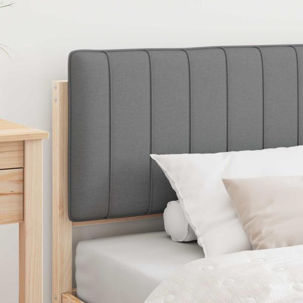 Bettgestell mit gepolstertem Kopfteil Hellgrau 100 x 200 cm
