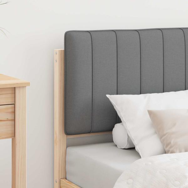 Bettgestell mit gepolstertem Kopfteil Hellgrau 75 x 190 cm