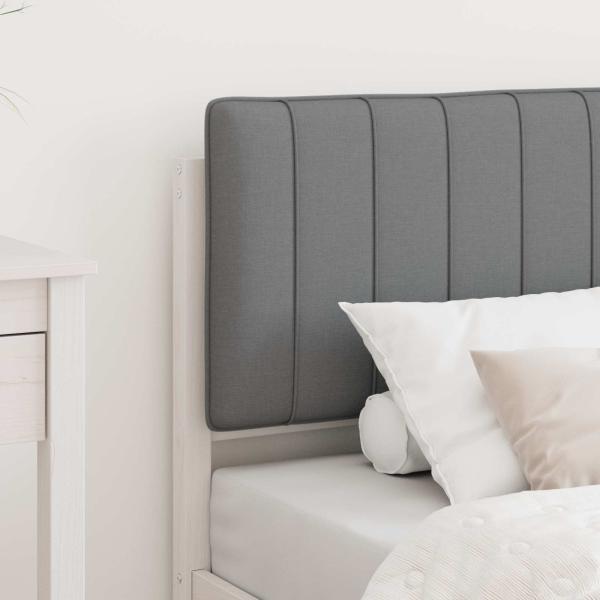 Bettgestell mit gepolstertem Kopfteil Hellgrau 75 x 190 cm