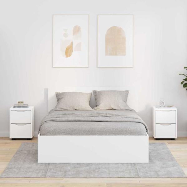 ARDEBO.de - Nachttische 2 pcs Weiß 30,5 x 30 x 43 cm Holzwerkstoff