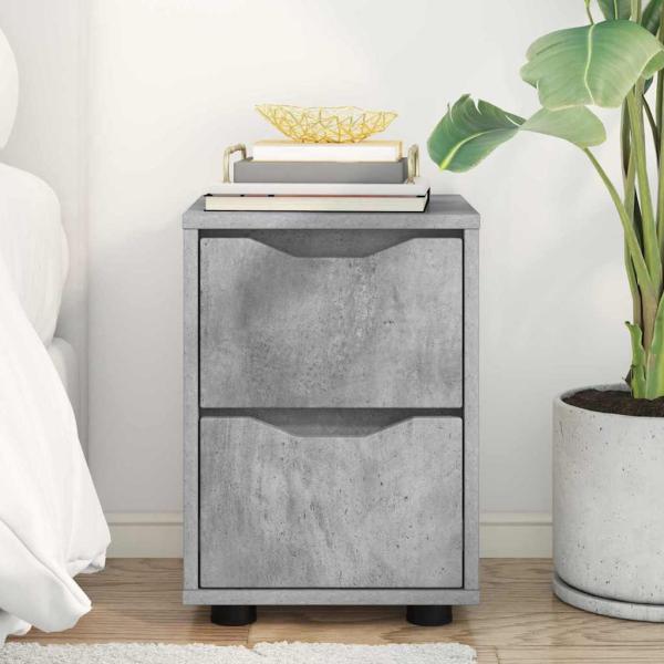 Nachttisch Beton Grau 30,5 x 30 x 43 cm Holzwerkstoff