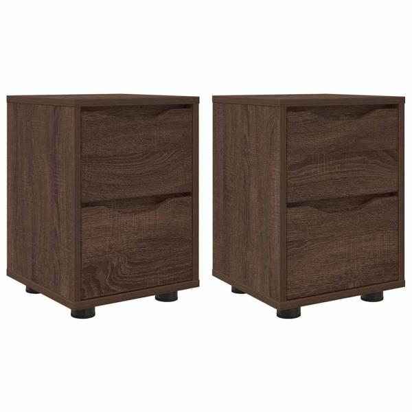 Nachttische 2 pcs Braun Eichen-Optik 30,5 x 30 x 43 cm