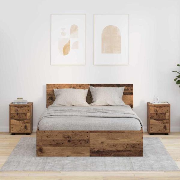 ARDEBO.de - Nachttische 2 pcs Altholz 30,5 x 30 x 43 cm Holzwerkstoff
