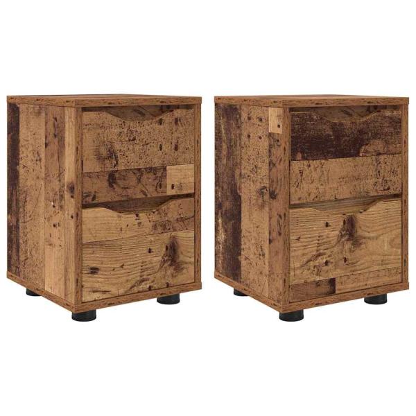 Nachttische 2 pcs Altholz 30,5 x 30 x 43 cm Holzwerkstoff