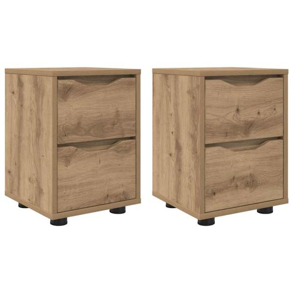 Nachttische 2 pcs Artisan-Eiche 30,5 x 30 x 43 cm Holzwerkstoff