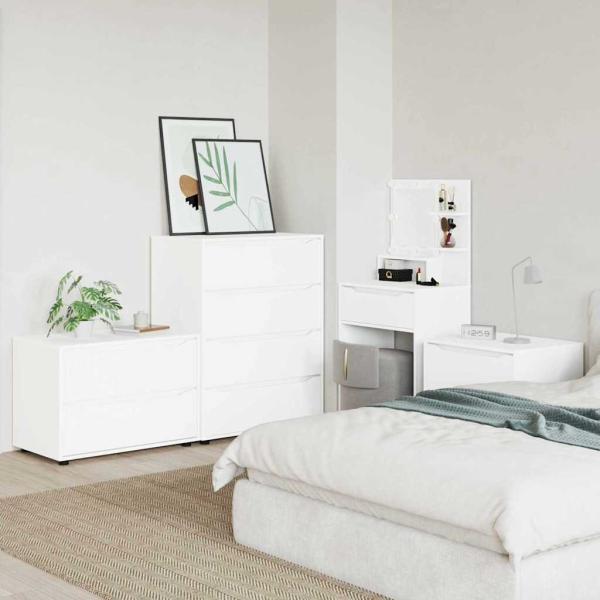 ARDEBO.de - Aufbewahrungsschrank Weiß 80 x 48 x 57 cm Holzwerkstoff