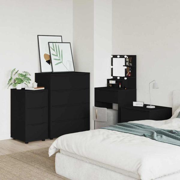 ARDEBO.de - Aufbewahrungsschrank Schwarz 40 x 48 x 81 cm Holzwerkstoff