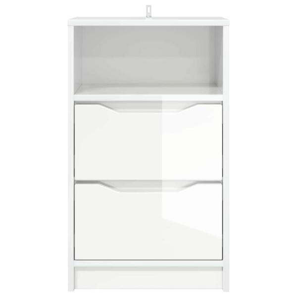 Nachttische 2 pcs Hochglanz Weiß 40 x 30 x 467 cm Holzwerkstoff
