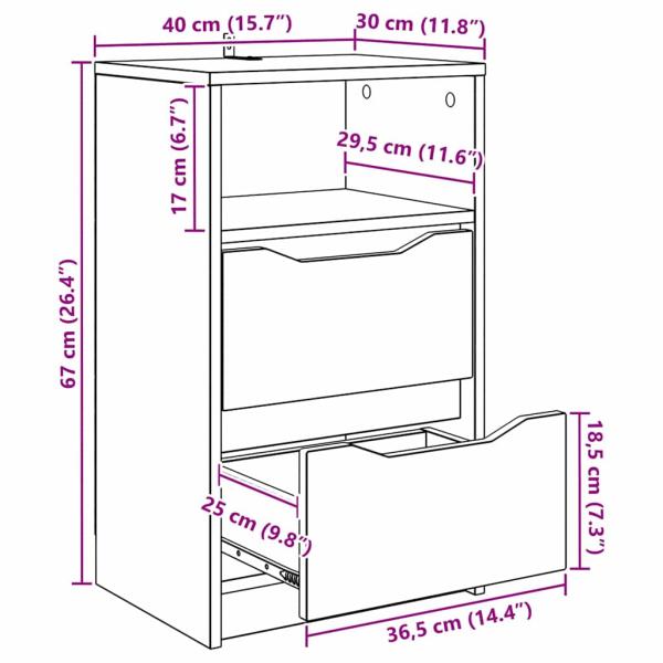 Nachttisch Artisan-Eiche 40 x 30 x 467 cm Holzwerkstoff