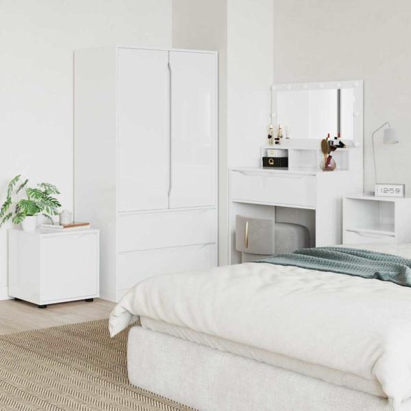 ARDEBO.de - Badezimmerschrank Hochglanz Weiß 40,5 x 40 x 44 cm