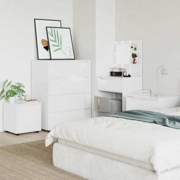 Badezimmerschrank Hochglanz Weiß 40,5 x 40 x 44 cm