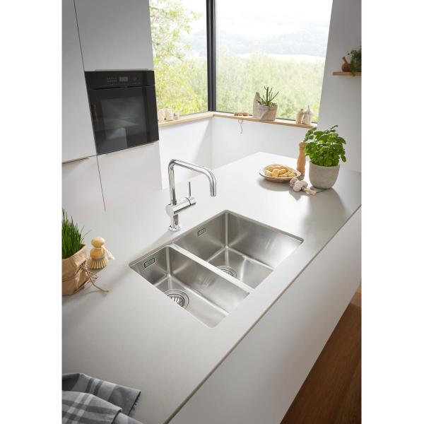 GROHE K700 Unterbau Edelstahlspüle, 595x450mm, 1,5 Becken, links einbaubar, Edelstahl (31577SD1)
