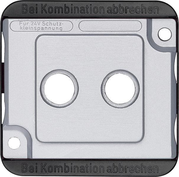 ARDEBO.de Merten 294660 Zentralplatte für Antennensteckdosen, Serie Panzer, mattsilber