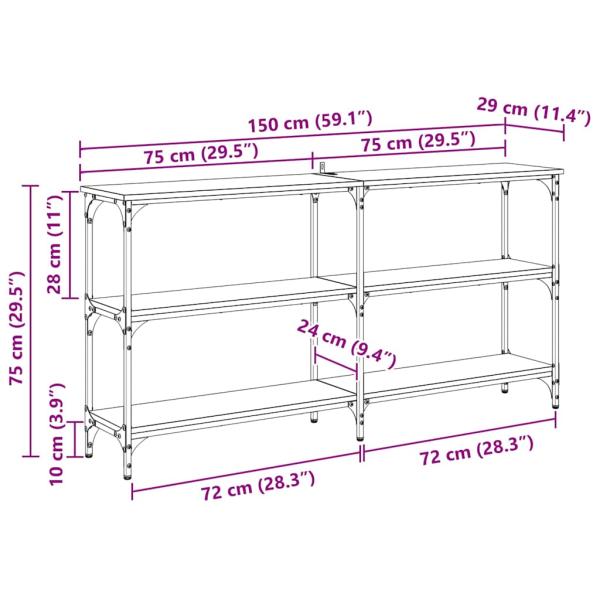 Konsolentisch Altholz 150 x 29 x 75 cm Sperrholz und Metall