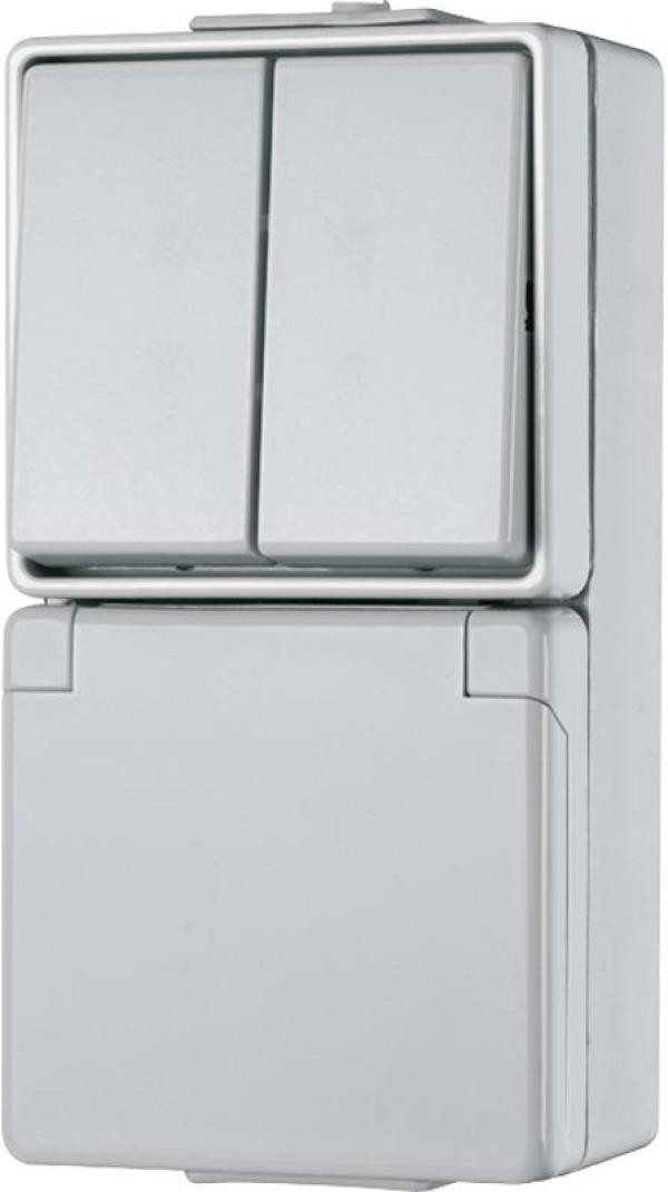 ARDEBO.de SCHUKO® Steckdose 16 A 250 V mit Serienschalter 10 AX 250 V, WG 600, Jung 675W