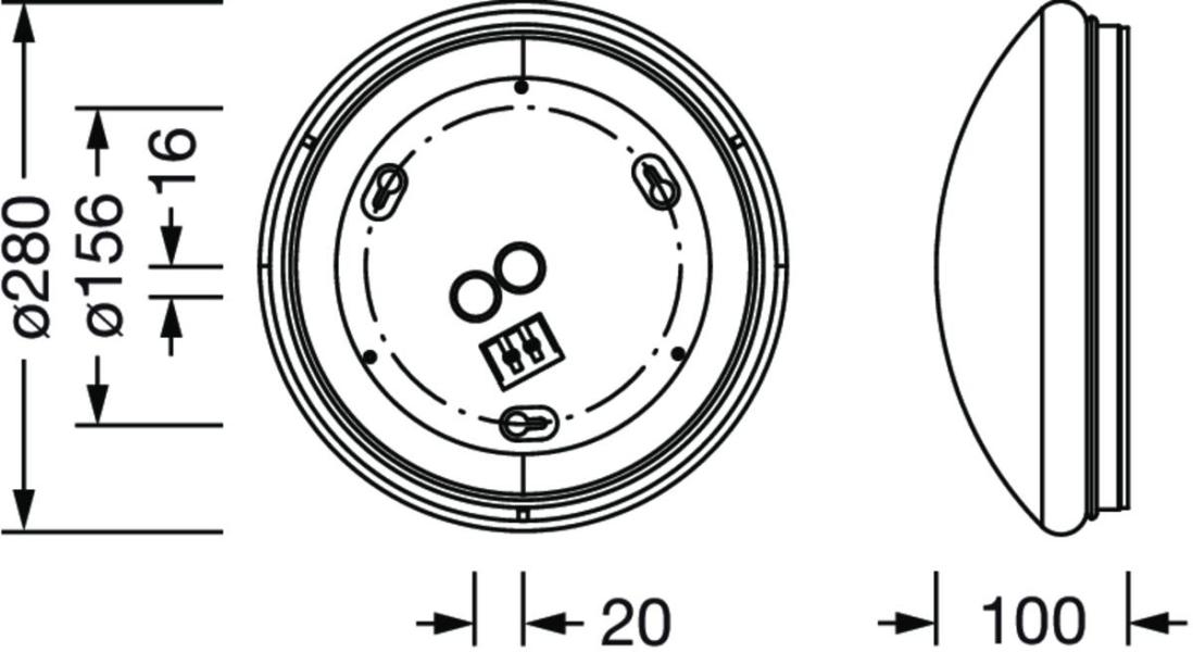 Siteco Rondel 41 Wand- und Deckenleuchte, 14W, 1350lm, 3000/4000K, weiß (51WD107AG1AS)