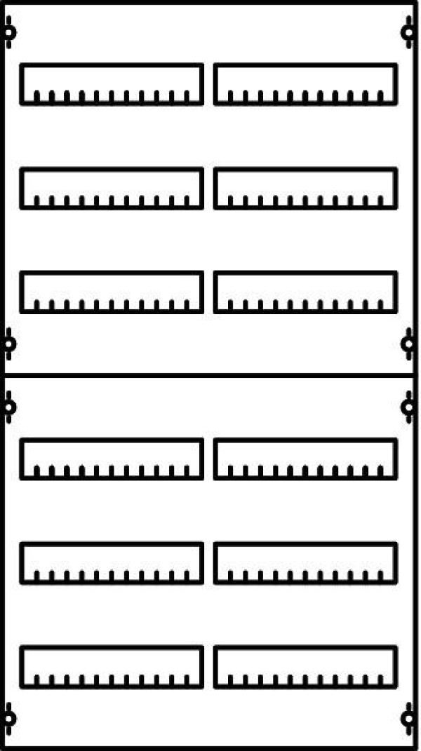 ARDEBO.de STRIEBEL & JOHN 2V23A /37635 Verteilerfeld BH2, 6-reihig, 2-Feld, 144PLE (2CPX037635R9999), 900x500x120 mm