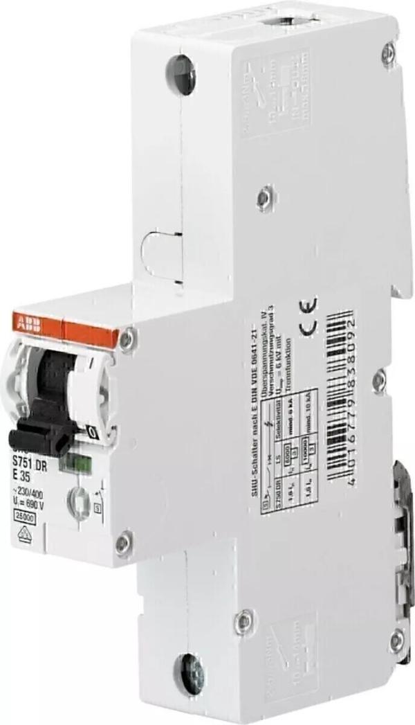 ARDEBO.de ABB S751DR-E35 Selektiver Hauptleitungsschutzschalter, 230 / 400 V AC, 35 A, 1P (2CDH781001R0352)