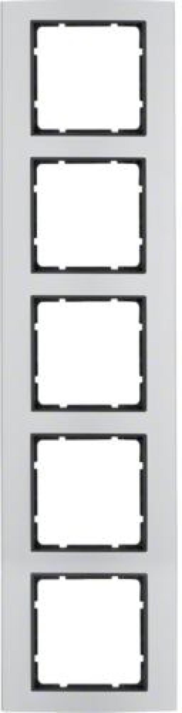ARDEBO.de Berker 10153004 Rahmen, 5fach, B.3, Alu/anthrazit matt, Aluminium eloxiert