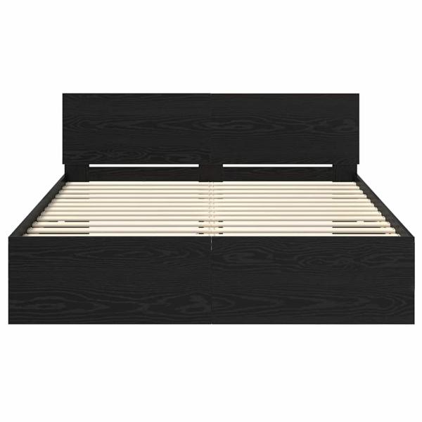 Bettrahmen Schwarz Eichen-Optik 120 x 190 cm Holzwerkstoff