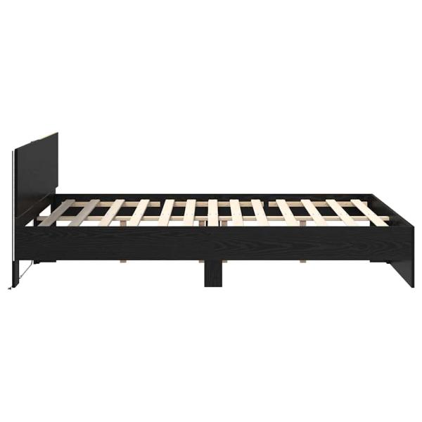 Bettrahmen Schwarz Eichen-Optik 120 x 190 cm Holzwerkstoff