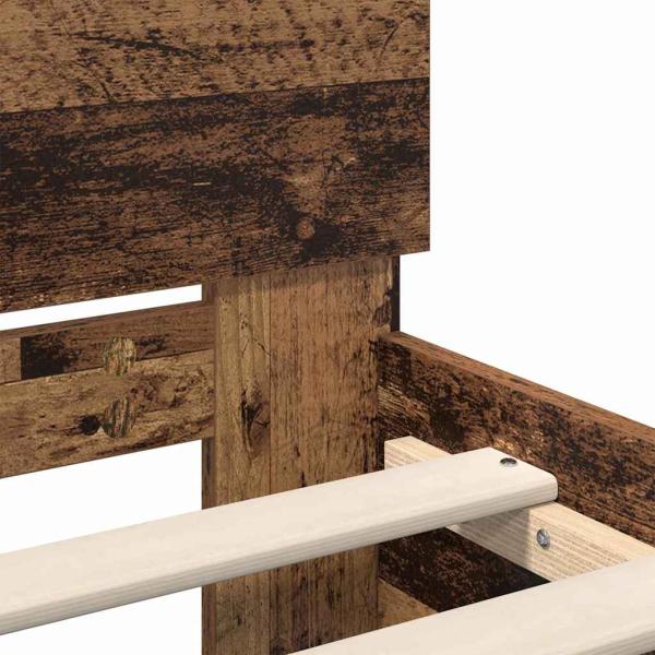Bettrahmen mit Kopfteil Altholz 180 x 200 cm Holzwerkstoff