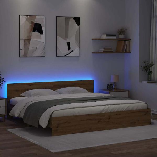 Bettrahmen Artisan-Eiche 180 x 200 cm Holzwerkstoff