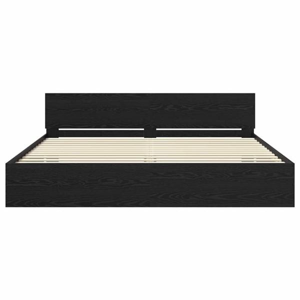 Bettrahmen Schwarz Eichen-Optik 180 x 200 cm Holzwerkstoff