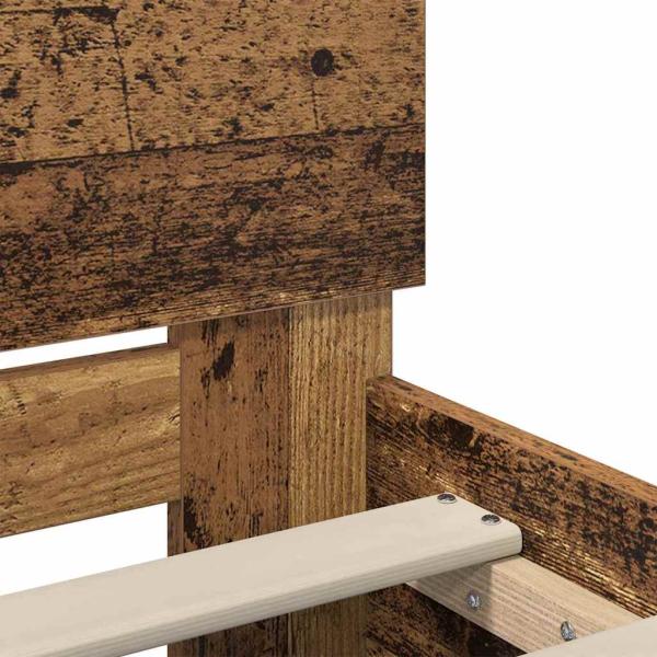 Bettrahmen mit Kopfteil Altholz 200 x 200 cm Holzwerkstoff