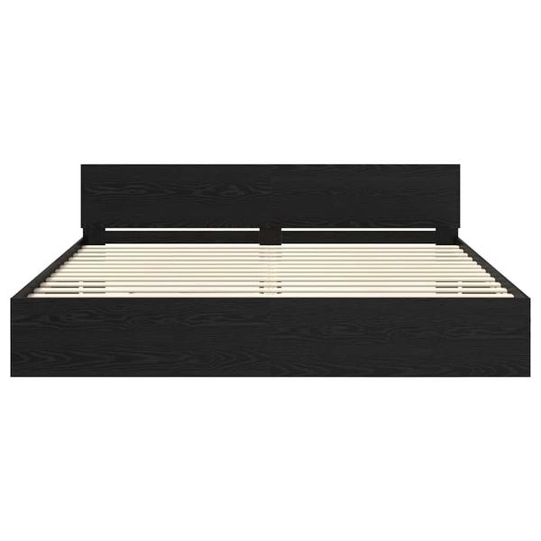 Bettrahmen Schwarz Eichen-Optik 200 x 200 cm Holzwerkstoff