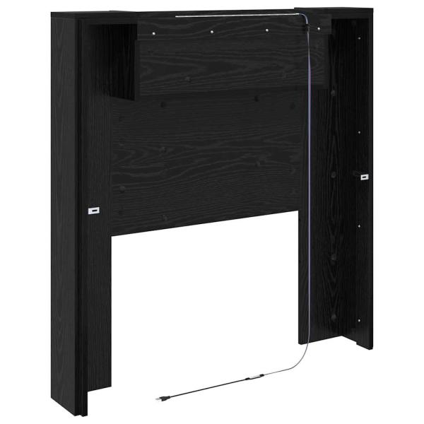 Kopfteil Schrank Schwarz Eichen-Optik 120 x 15 x 103.5 cm