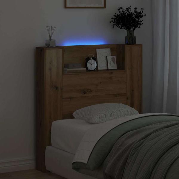 Kopfteil Schrank mit Regal Artisan-Eiche 120 x 15 x 103.5 cm