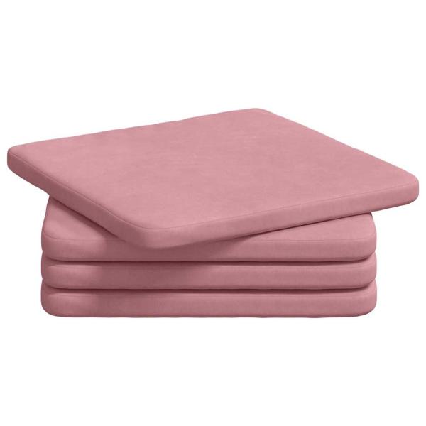 Sitzkissen 4 pcs Rosa 40 x 40 x 3 cm Samt