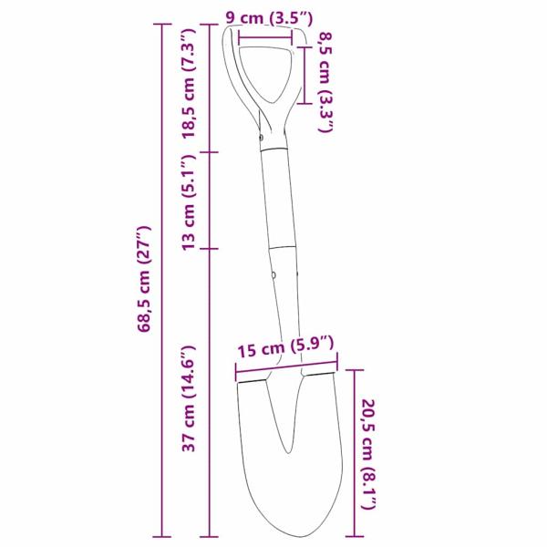 Schaufel Schwarz 68,5 cm